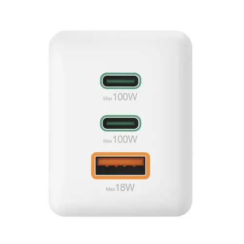 HAMA Комплект Бързо зарядно и кабел за зареждане, 100 W GaN, 2x USB-C PD, 1x USB-A QC - 8
