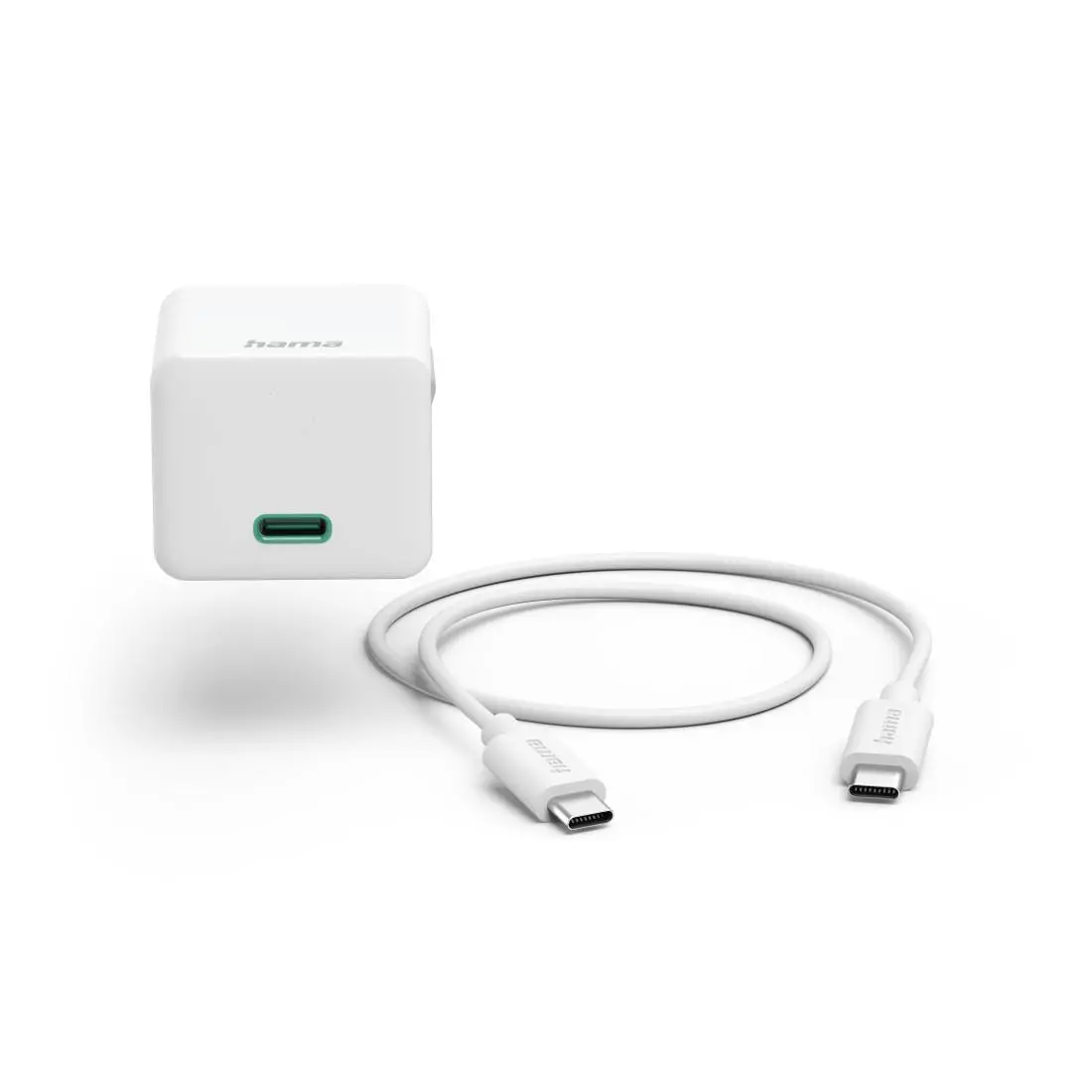 HAMA Комплект бързо мини зарядно с USB-C кабел за зареждане, PD, 20W, 1 м, бяло - image 3