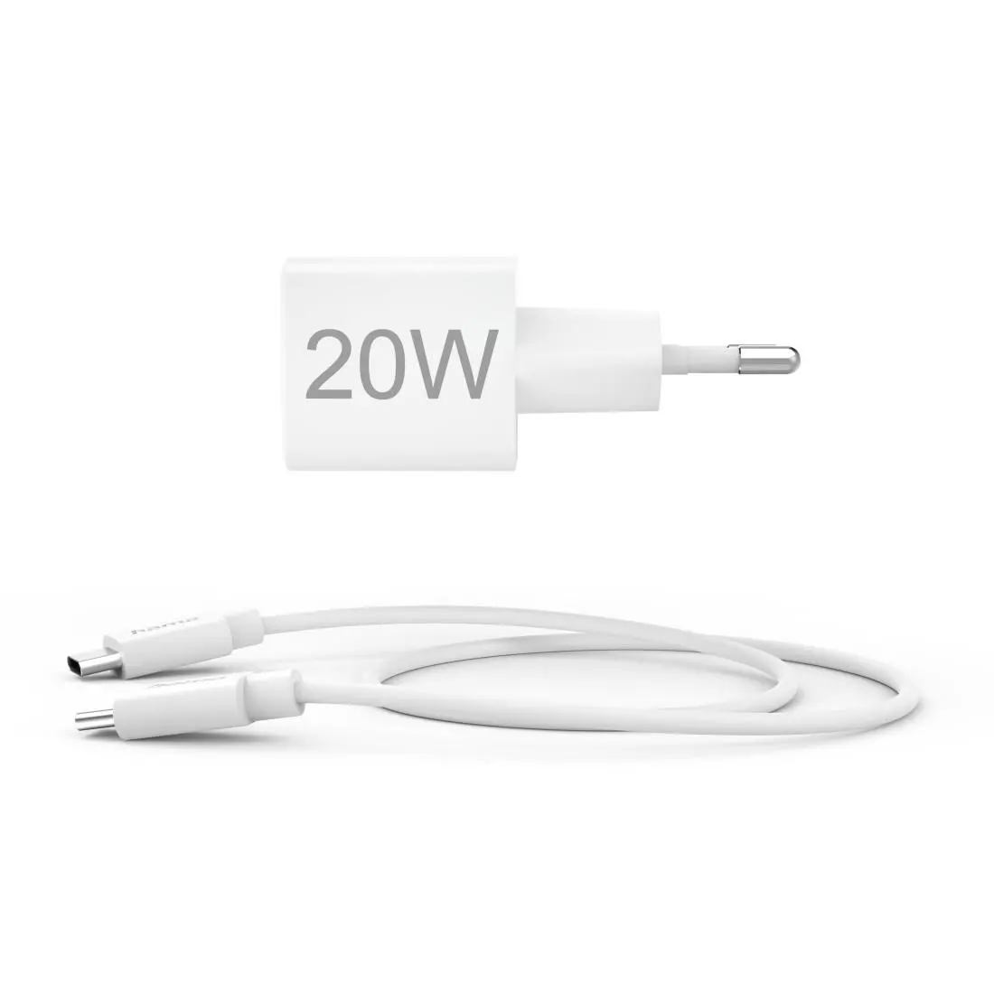 HAMA Комплект бързо мини зарядно с USB-C кабел за зареждане, PD, 20W, 1 м, бяло - image 6