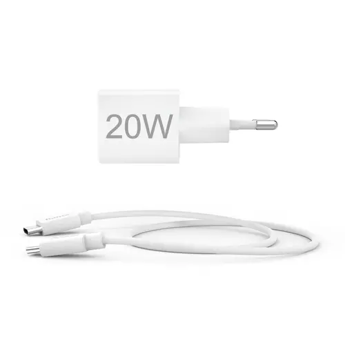 HAMA Комплект бързо мини зарядно с USB-C кабел за зареждане, PD, 20W, 1 м, бяло - 7