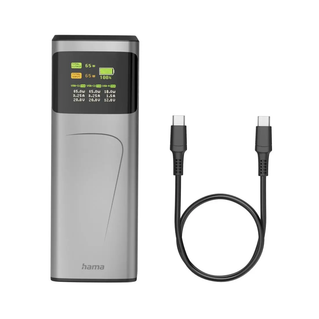 HAMA Външна батерия “High Power”, 65 W, 20000 mAh, 2x USB-C, USB-A, Fast Charging - image 14