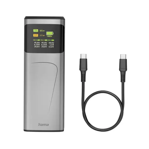 HAMA Външна батерия “High Power”, 65 W, 20000 mAh, 2x USB-C, USB-A, Fast Charging - 15