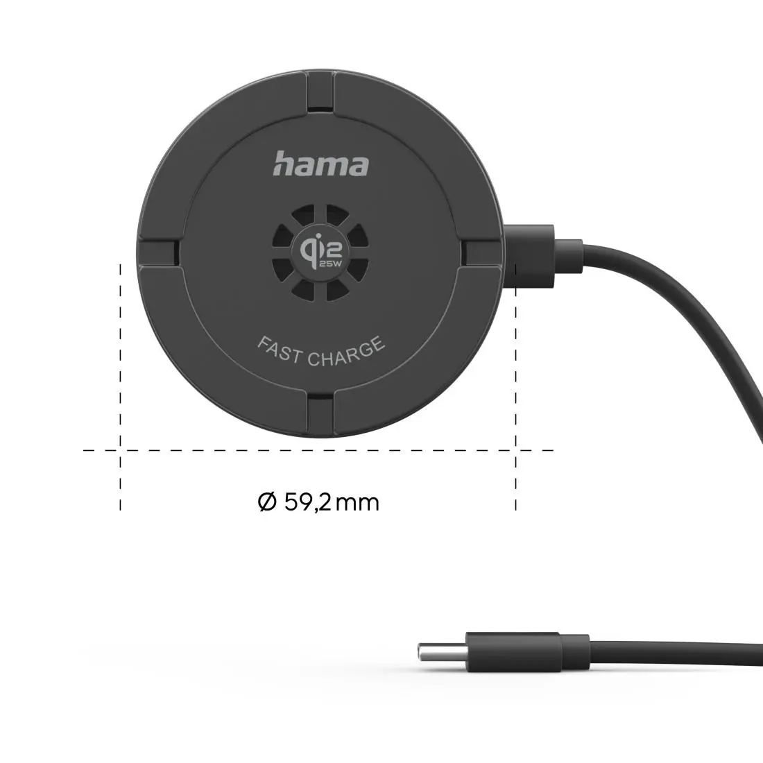HAMA Безжично зарядно устройство Qi2 25W, бързо зареждане, черно - image 9
