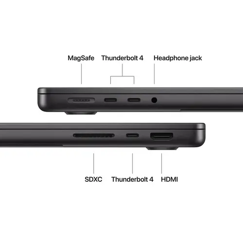 Лаптоп, Apple 14-inch MacBook Pro: Apple M5 chip with 10-core CPU and 10-core GPU, 24GB, 1TB SSD - Space Black - 5