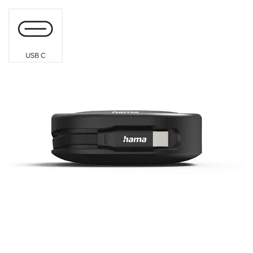 HAMA Прибиращ се кабел за зареждане, USB-C - USB-C, 60 W, 1 м - 9