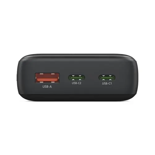 HAMA Външна батерия "PD10-W20", 10000 mAh, 3 изхода: 2 x USB-C, USB-A, Бързо зареждане - 2