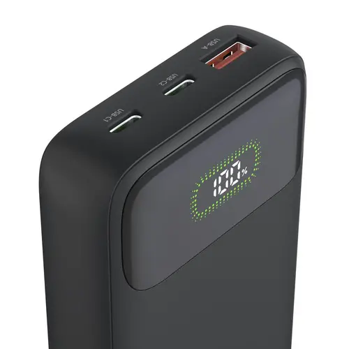 HAMA Външна батерия "PD10-W20", 10000 mAh, 3 изхода: 2 x USB-C, USB-A, Бързо зареждане - 6