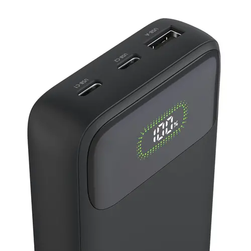 HAMA Външна батерия "PD10-W20", 10000 mAh, 3 изхода: 2 x USB-C, USB-A, Бързо зареждане - 9