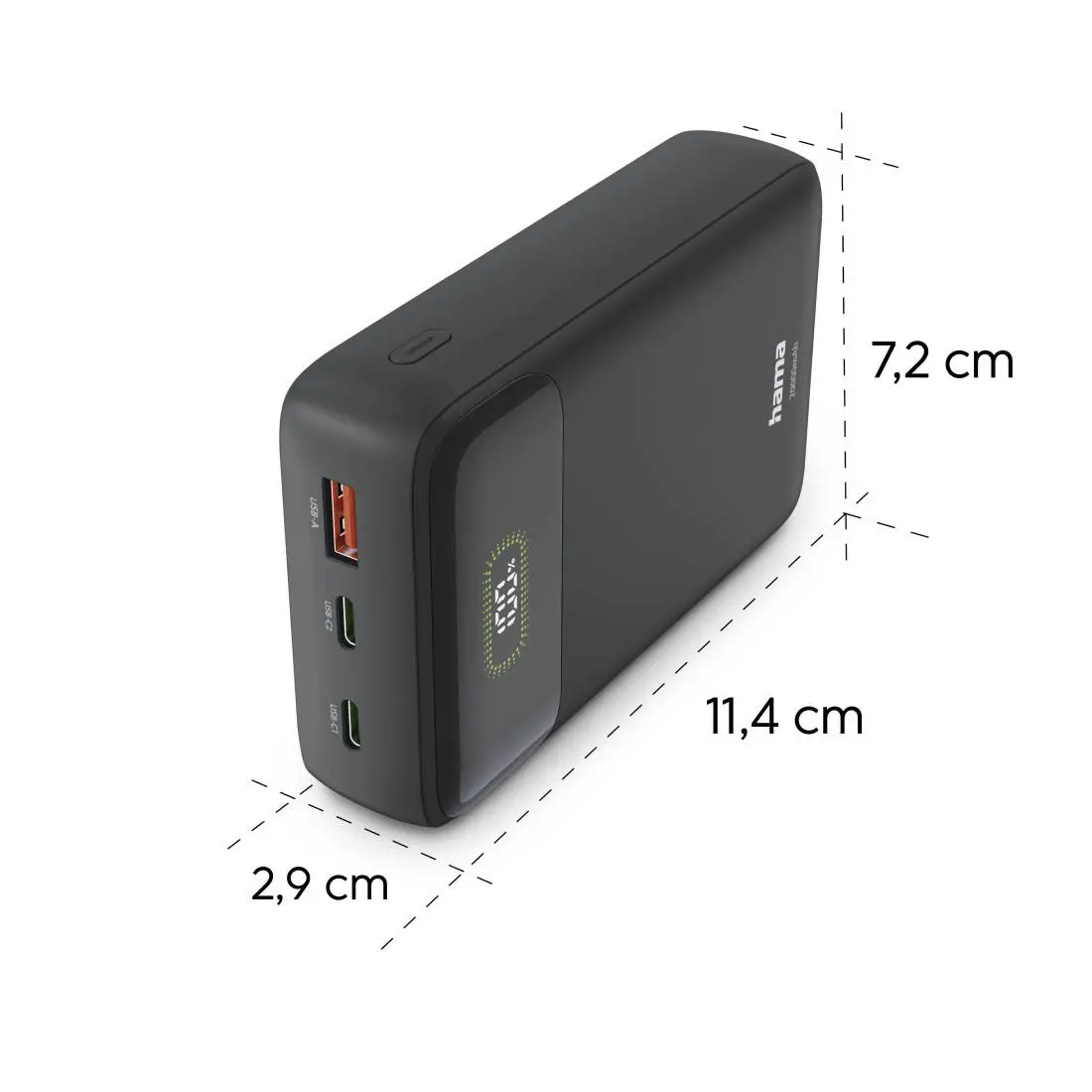 HAMA Външна батерия "PD20-W20", 20000 mAh, 3 изхода: 2 x USB-C, USB-A, Бързо зареждане - image 10