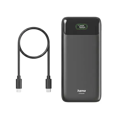 HAMA Външна батерия "PD27-W65", 27000 mAh, Изходи: 2xUSB-C, USB-A, Бързо зареждане - 13
