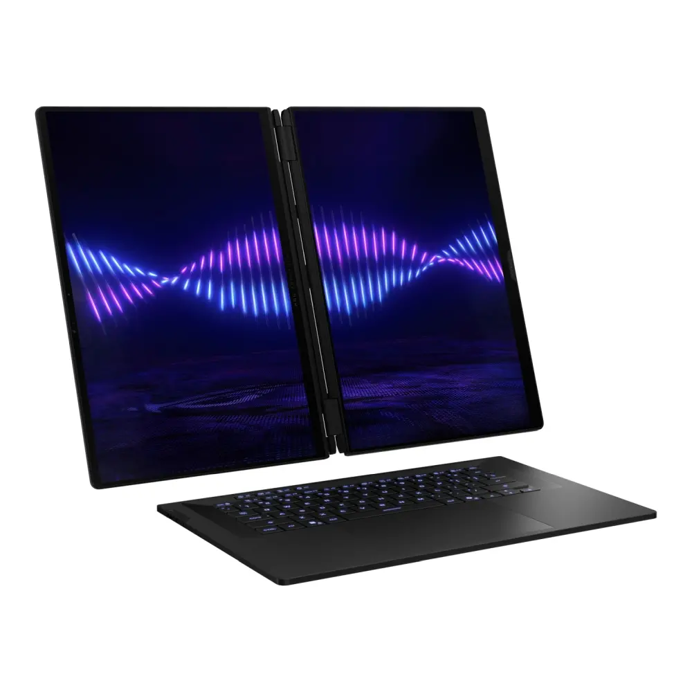 Лаптоп, Asus ROG Zephyrus Duo 16, GX651AX-SR086X, Intel Ultra 9 16.0 OLED WQXGA+(WQ+) 2880X1800 16:10 Bend+500nits(HDR 1100nits) Glare DCI-P3:100%,120 HzLPDDR5X 64GB (onbd) ,2TB G4,RTX5090 24 GB G5,Wi-Fi 7 ,Backlit Kbd 1-Zone RGB, Windows 11 Pro,Stell - image 1