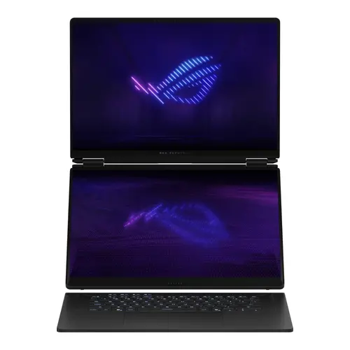 Лаптоп, Asus ROG Zephyrus Duo 16, GX651AX-SR086X, Intel Ultra 9 16.0 OLED WQXGA+(WQ+) 2880X1800 16:10 Bend+500nits(HDR 1100nits) Glare DCI-P3:100%,120 HzLPDDR5X 64GB (onbd) ,2TB G4,RTX5090 24 GB G5,Wi-Fi 7 ,Backlit Kbd 1-Zone RGB, Windows 11 Pro,Stell - 5