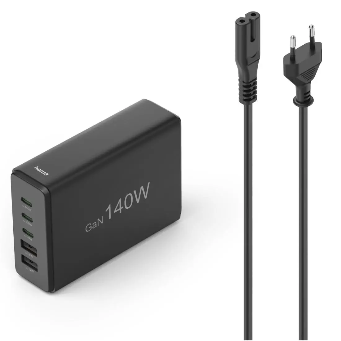 HAMA Зарядна станция 140 W, GaN, Fast Charger, 3 x USB-C, 2 x USB-A, PD - image 10