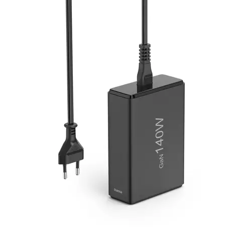 HAMA Зарядна станция 140 W, GaN, Fast Charger, 3 x USB-C, 2 x USB-A, PD - 5