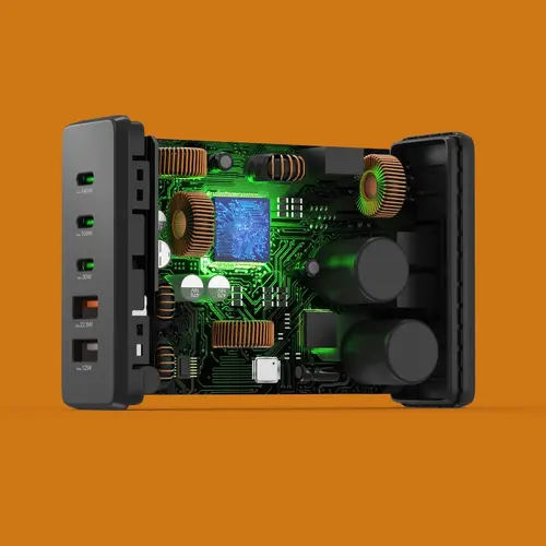 HAMA Зарядна станция 140 W, GaN, Fast Charger, 3 x USB-C, 2 x USB-A, PD - 8