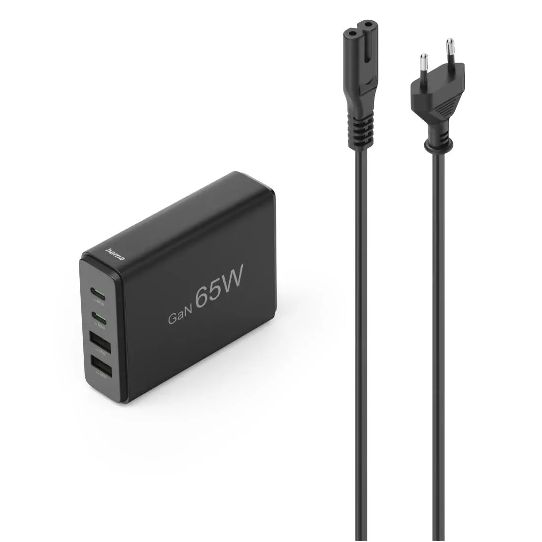 HAMA Зарядна станция 65 W, GaN, Fast Charger, 2 x USB-C, 2 x USB-A, PD - image 9