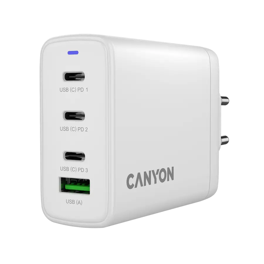 CANYON charger OnCharge 120 GAN Total 120W MAX 3 USB-C +1 USB-A White EU plug - image 4
