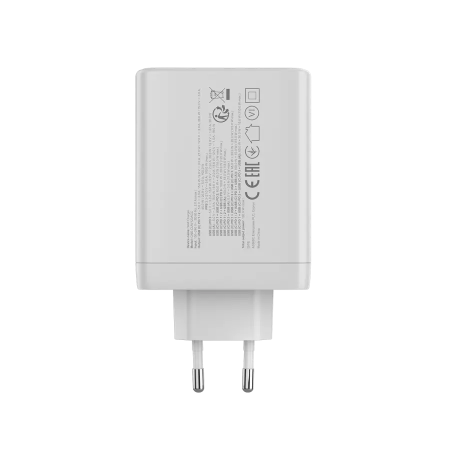 CANYON charger OnCharge 120 GAN Total 120W MAX 3 USB-C +1 USB-A White EU plug - image 5