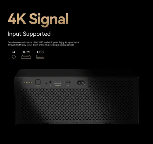 Wanbo преносим смарт проектор Portable Smart Projector - X7 Pro Max - Black, 4K, 1500 ANSI, HDR10, Android 14, Dolby Audio - 22