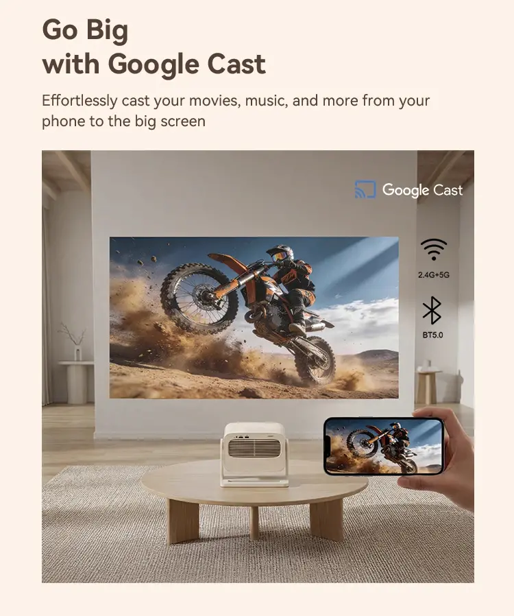 Wanbo преносим смарт проектор Portable Smart Projector - Vali 1 Pro - Warm White, 4K, 900 ANSI, HDR10, Android 14, Dolby Audio - image 16