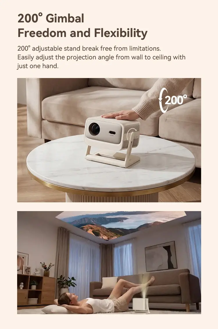 Wanbo преносим смарт проектор Portable Smart Projector - Vali 1 Pro - Warm White, 4K, 900 ANSI, HDR10, Android 14, Dolby Audio - image 18