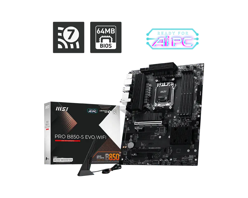 Дънна платка, MSI PRO B850-S EVO WIFI - image 4