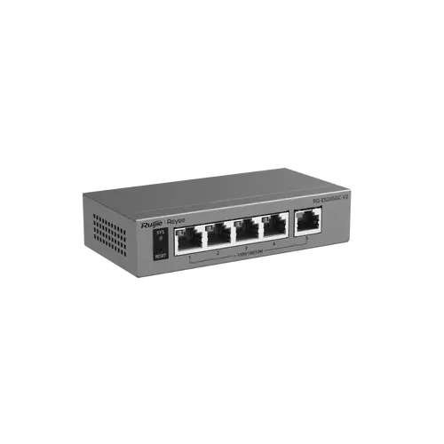 Switch Ruijie RG-ES205GC-V2, 5xGbE θύρες, διαχειριζόμενο, επιτραπέζιο, μεταλλικό, έως 16 VLAN - 4