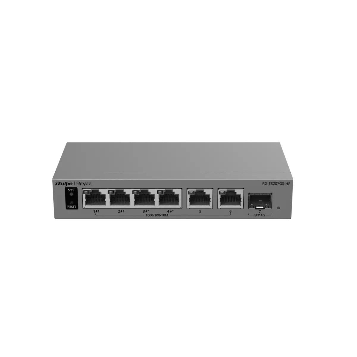 Комутатор Ruijie RG-ES207GS-HP, 2x1G POE++, 2x1G POE+, 2x1G, 1x1G SFP, 120W - image 1