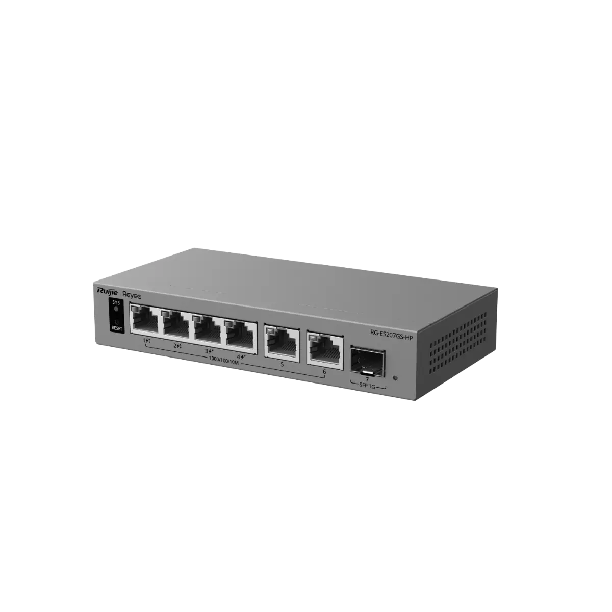 Комутатор Ruijie RG-ES207GS-HP, 2x1G POE++, 2x1G POE+, 2x1G, 1x1G SFP, 120W - image 3