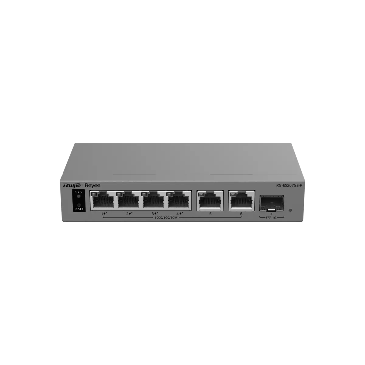 Комутатор Ruijie RG-ES207GS-P, 4x1G POE+, 2x1G, 1x1G SFP, 54W