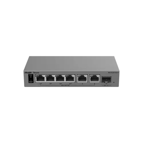 Комутатор Ruijie RG-ES207GS-P, 4x1G POE+, 2x1G, 1x1G SFP, 54W