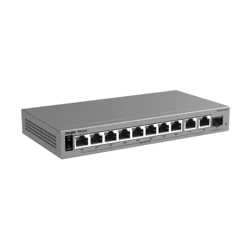 Комутатор Ruijie RG-ES211GS-P, 8xGbE PoE+, 2x GbE, 1x GbE/SFP, 120W, до 32 VLAN - 3