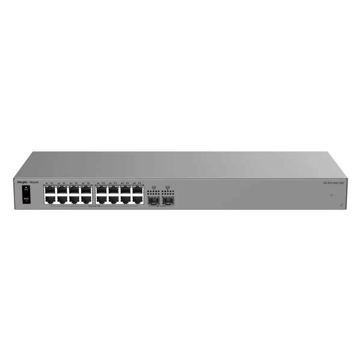 Комутатор Ruijie RG-ES216GC2MS, 16xGbE, 2x2.5 SFP, рак, 32 VLAN