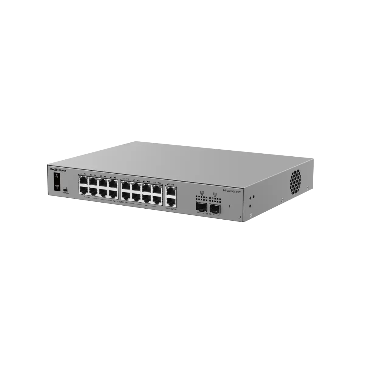 Комутатор Ruijie RG-ES220GS-P-V2, 18xGbE, 2xSFP, 16x PoE+, 250W, до 16 VLAN - image 2
