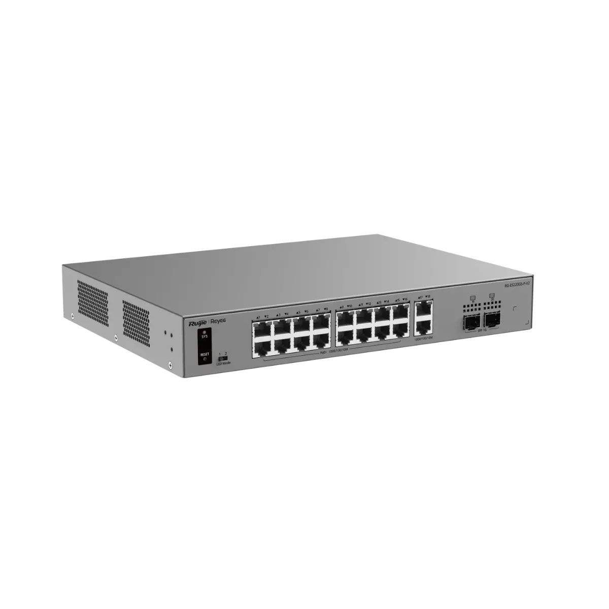 Комутатор Ruijie RG-ES220GS-P-V2, 18xGbE, 2xSFP, 16x PoE+, 250W, до 16 VLAN - image 3