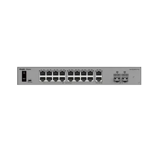 Комутатор Ruijie RG-ES220GS-P-V2, 18xGbE, 2xSFP, 16x PoE+, 250W, до 16 VLAN