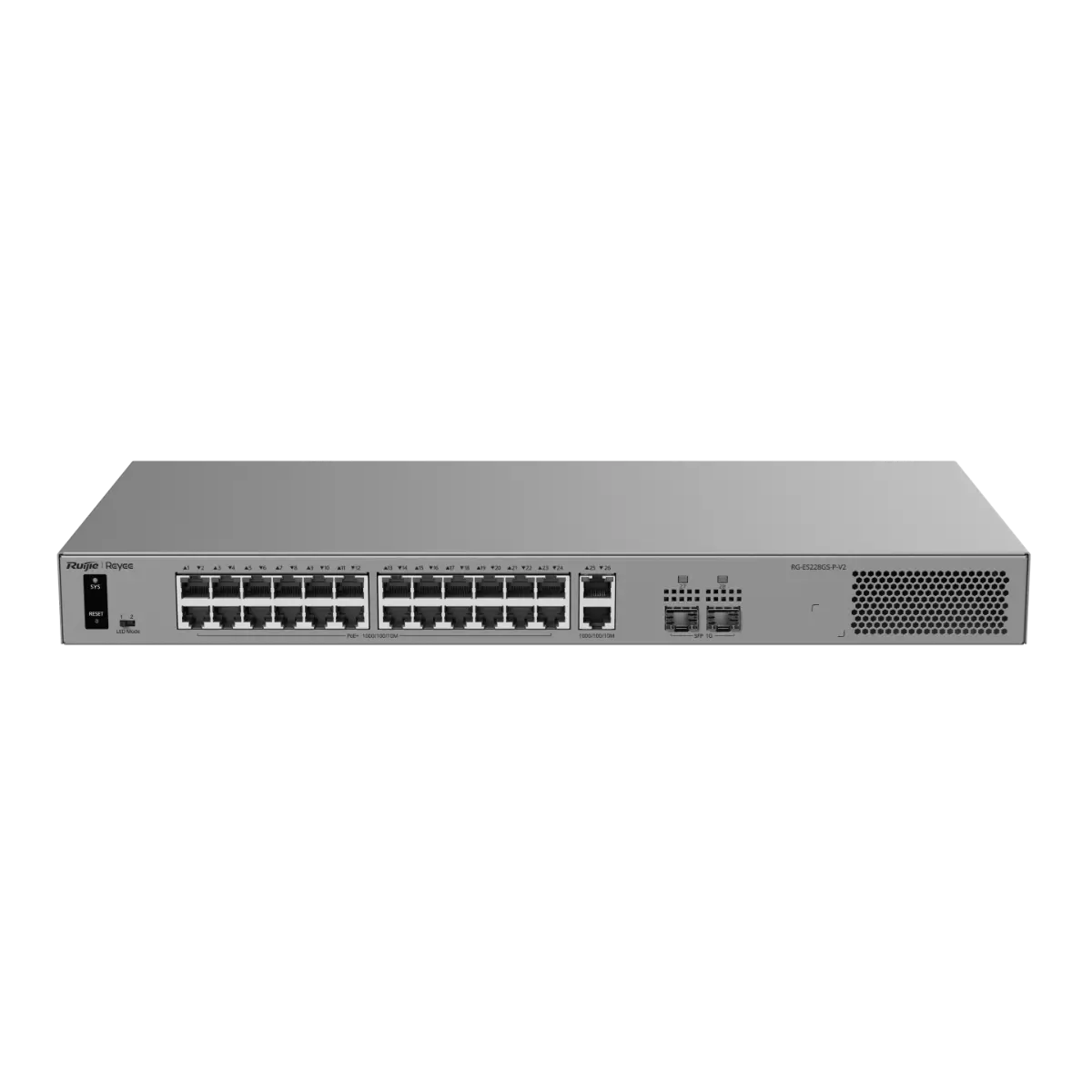 Комутатор Ruijie RG-ES228GS-P-V2, 26xGbE, 2xSFP, 24x PoE+, 370W, до 32 VLAN,шкаф - image 1