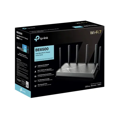 Ασύρματος δρομολογητής TP-Link Archer BE400, BE6500, WiFi7,2x 2.5GbE,1x USB3.0,6x κεραίες - 9
