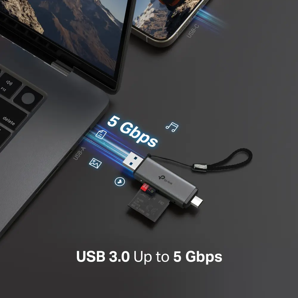 Четец на карти TP-LINK UA430C, USB 3.0 Type-C и А към SD и microSD 3.0 - image 3