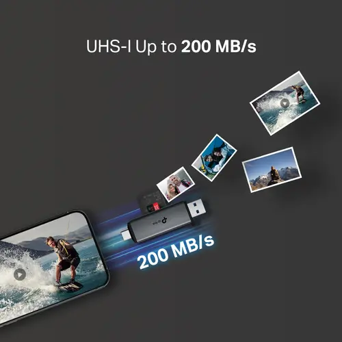 Четец на карти TP-LINK UA430C, USB 3.0 Type-C и А към SD и microSD 3.0 - 5