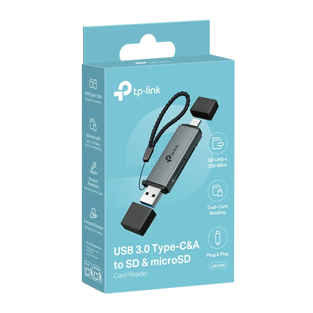 Четец на карти TP-LINK UA430C, USB 3.0 Type-C и А към SD и microSD 3.0 - image 8