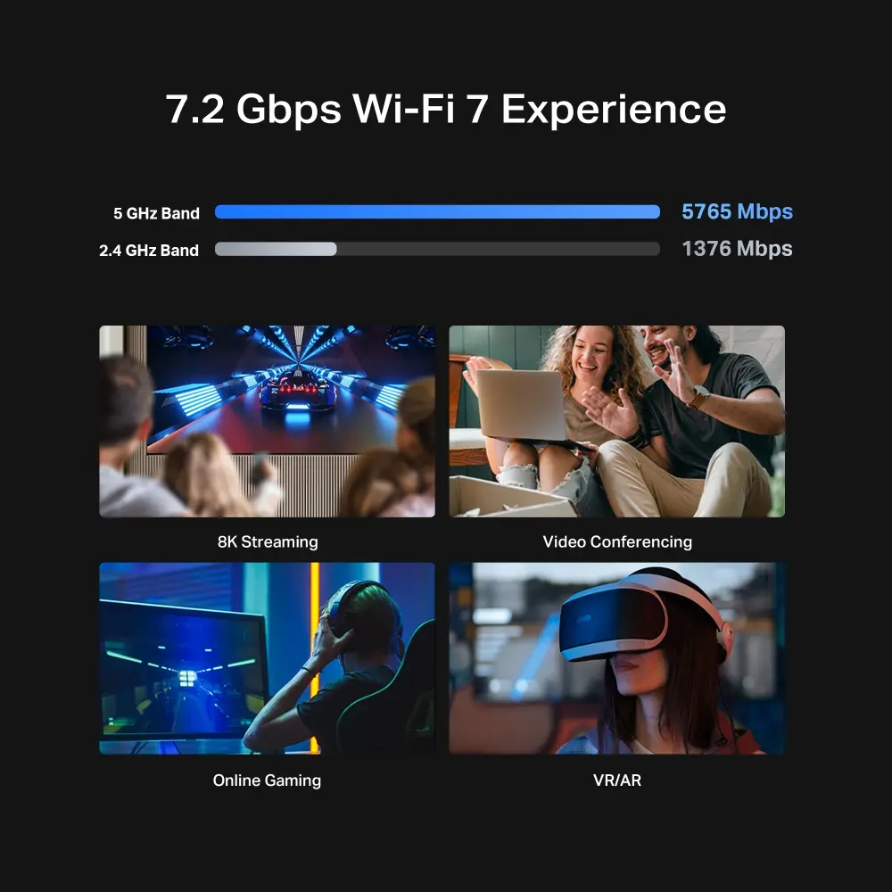 Безжичен рутер TP-Link Archer BE450, BE7200, WiFi 7,1x 10GbE,1x USB3.0 - image 5