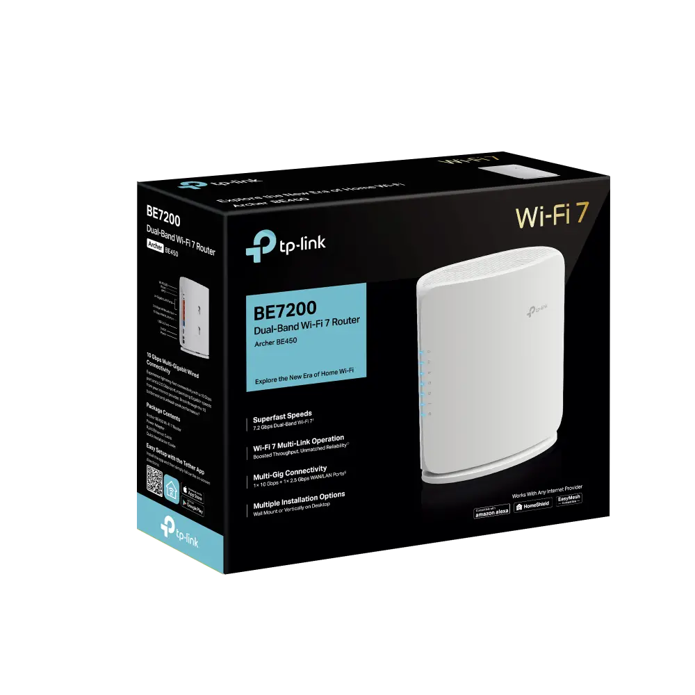 Безжичен рутер TP-Link Archer BE450, BE7200, WiFi 7,1x 10GbE,1x USB3.0 - image 9