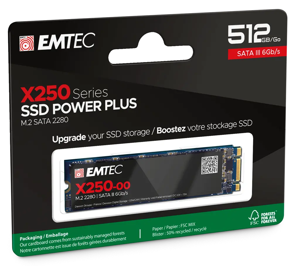 Σκληρός δίσκος, EMTEC SSD X250 512G M2 SATA - image 2