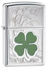 Αναπτήρας Zippo, Clover High Polish Chrome Design - 1