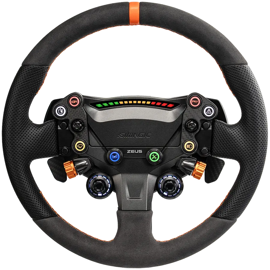 SIMAGIC Zeus Sport Τιμόνι, 320 mm, αρθρωτός σχεδιασμός, 7 εναλλάξιμες λαβές