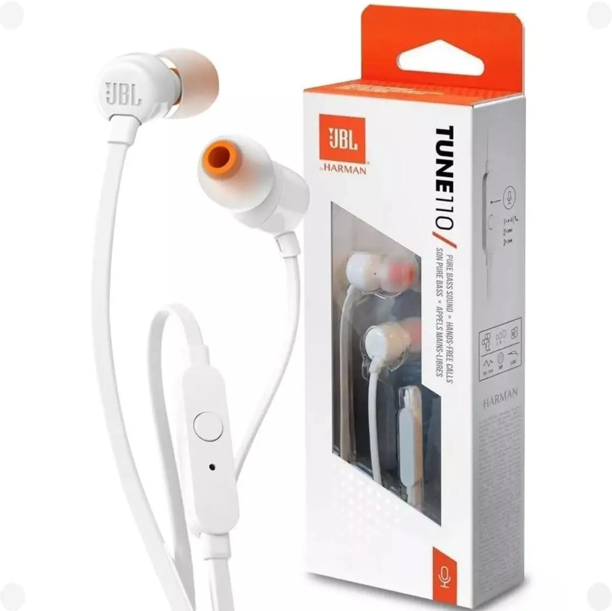 Слушалки JBL TUNE 110 - Бял - image 4