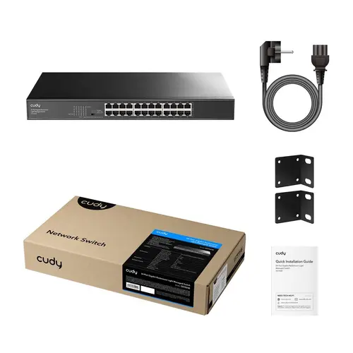 Суич Cudy GS1024E, 24 портов, управляем, 10/100/1000, CUDY Cloud APP, Метален корпус - 4