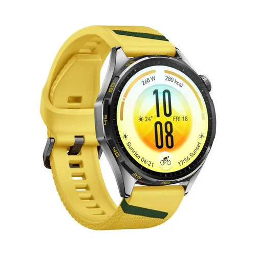 Часовник, Huawei Watch GT 7 Atum-B39FY Yellow and Green Fluoroelastomer + Huawei Freebuds SE 4 ANC, White - 3
