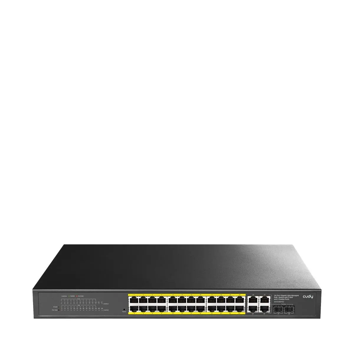 Суич Cudy GS1028EPS2, 24 портов, управляем Gigabit PoE+, 2x Gigabit SFP, 4× Uplink